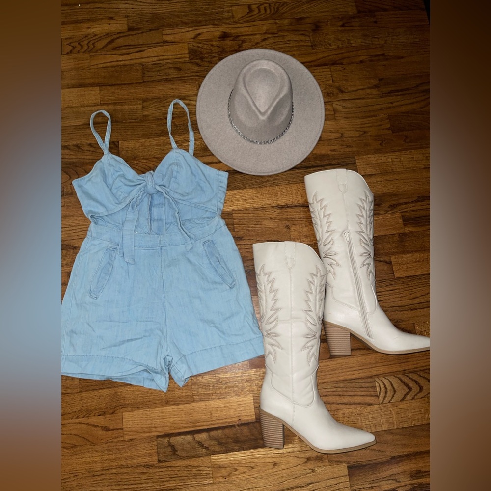 New Festival Denim cut out romper